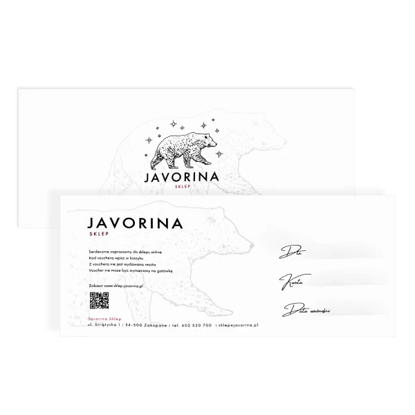 karta podarunkowa - sklep.javorina.pl